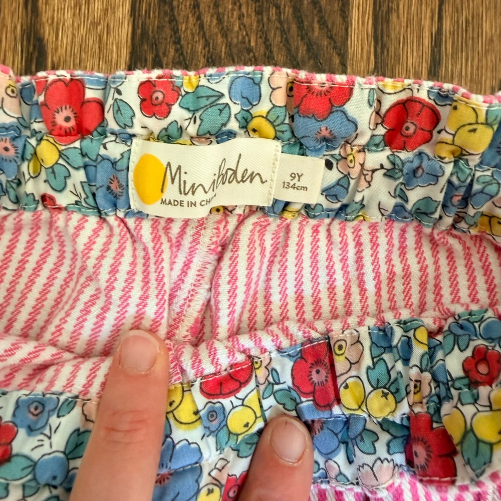 Mini Boden Floral and Pink Striped Pants - Picture 3 of 3